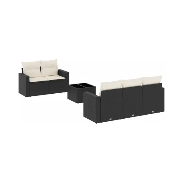 VidaXL 3251033 Gartenbank Rattan, Gehärtetes Glas thumbnail