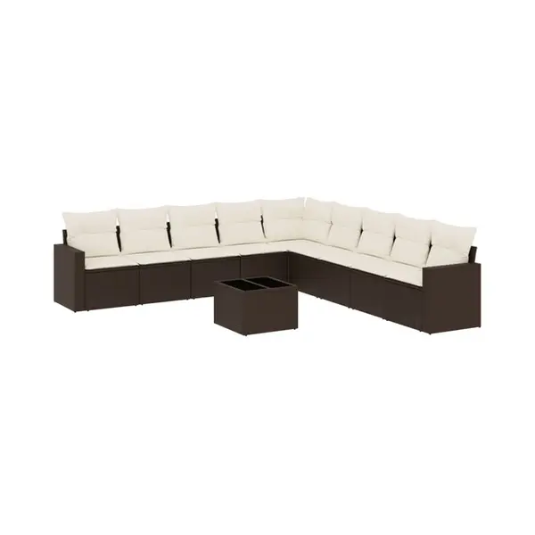 VidaXL 3251440 Gartenbank Rattan, Gehärtetes Glas thumbnail
