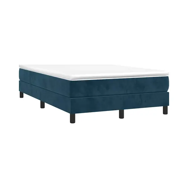 VidaXL Boxspringbett Mit Matratze Dunkelblau 120x190 Cm Samt thumbnail