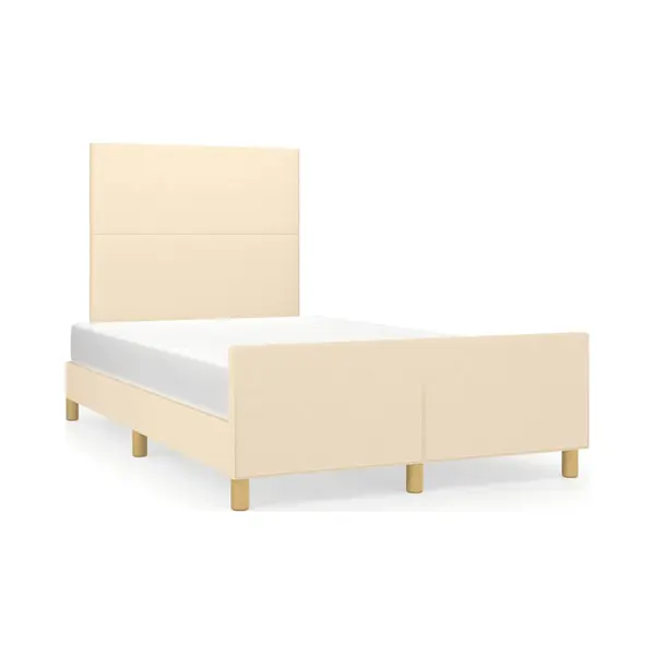 Bettgestell Ohne Matratze Creme 120x190 Cm Stoff Vidaxl thumbnail