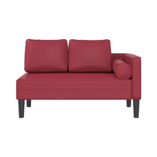 VidaXL Chaiselongue Mit Kissen Weinrot Kunstleder