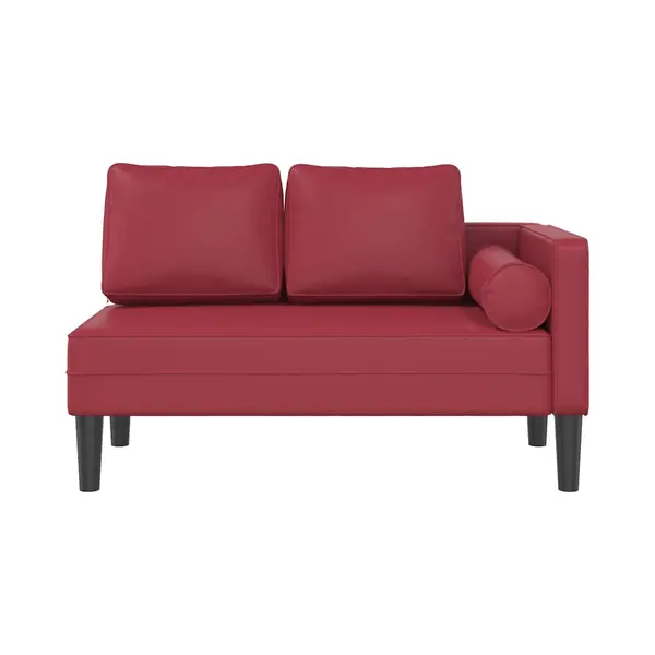 VidaXL Chaiselongue Mit Kissen Weinrot Kunstleder thumbnail