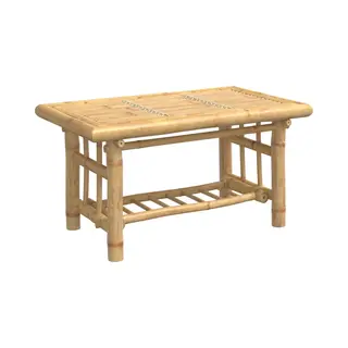 VidaXL Couchtisch, Beistelltisch Mit Ablage, Sofatisch Für Wohnzimmer Schlafzimmer Terrasse Balkon, Kaffeetisch Teetisch Tisch, Bambus