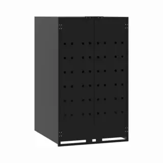 Mülltonnenbox Für 1 Tonne Schwarz 69x79x117 Cm Stahl - Vidaxl