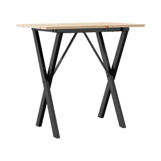 Vidaxl - Esstisch X-gestell 80x50x75 Cm Massivholz Kiefer Und Stahl