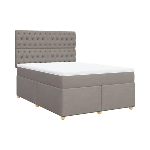 Boxspringbett Mit Matratze Taupe 140x190 Cm Stoff Vidaxl thumbnail