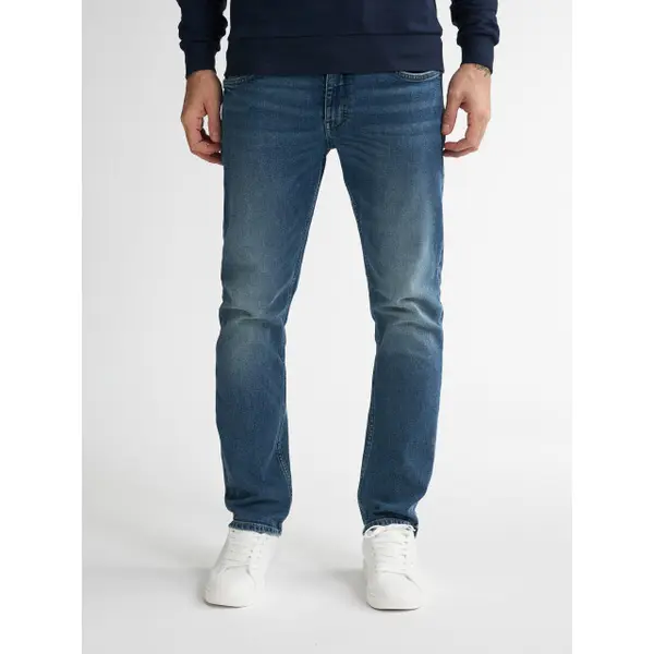 Petrol Industries - Heren Straight Fit Jeans Starling Kalispell - 50% Organic Cotton - Vintage Wash - Blauw - Maat W32L36 thumbnail