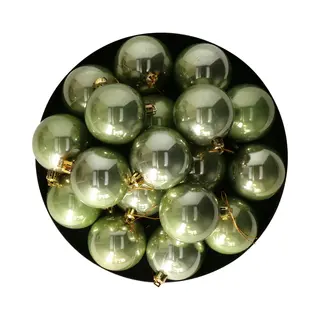 Othmar Decorations Kerstballen - 36x - 6 Cm - Salie Groen - Kunststof - Kerstversiering