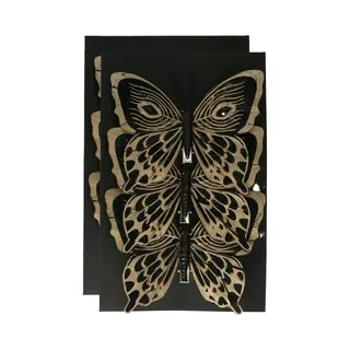 Othmar Decorations Vlinders Op Clip - 6x St - Zwart - 12 Cm - Kunststof -kerstversiering