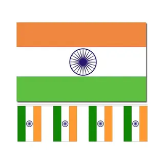 India Versiering/feestartikelen Set - Vlag 90x150 Cm & Vlaggenlijn 300 Cm