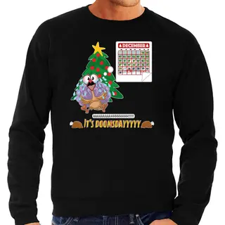 Bellatio Decorations Foute Kersttrui/sweater Voor Heren - Doomsday - Zwart - Kalkoen M