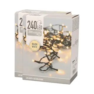 Kerstverlichting - 2x - Led - Warm - Wit - 240 Lampjes - 21 Meter