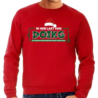 Bellatio Decorations Foute Kersttrui Voor Heren - Ik Heb Last Van Doikg - Rood - Hilarisch Xl