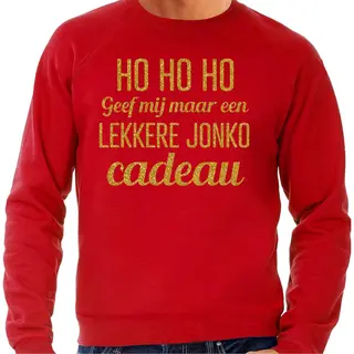 Bellatio Decorations Foute Kersttrui/sweater Voor Heren - Hohoho Jonko Cadeau - Rood - Glitter Goud M