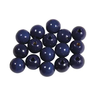 Rayher hobby materialen Rayher Hobby Kralen Van Hout Dia 10mm - 156x Stuks - Donkerblauw - Diy Sieraden Maken - Kralen Rijgen