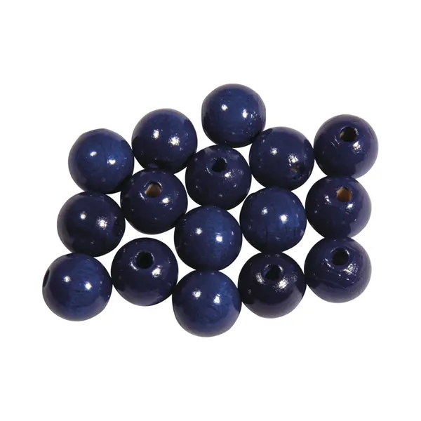 Rayher hobby materialen Rayher Hobby Kralen Van Hout Dia 10mm - 156x Stuks - Donkerblauw - Diy Sieraden Maken - Kralen Rijgen thumbnail