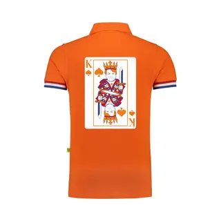 Bellatio Decorations Koningsdag Verkleed Poloshirt Heren - Konings Kaart - Oranje - Achterkant Bedrukt Xl