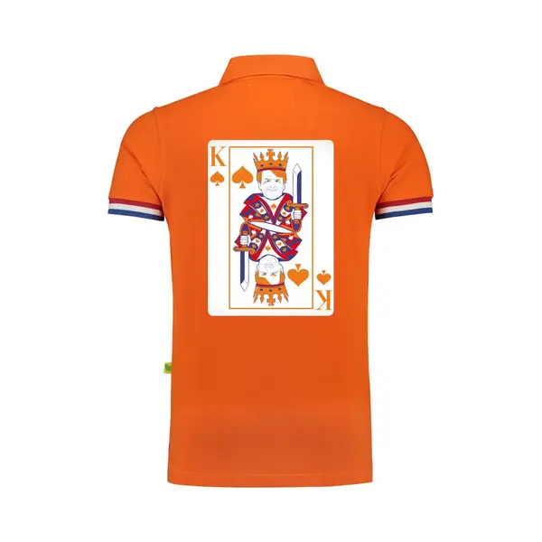 Bellatio Decorations Koningsdag Verkleed Poloshirt Heren - Konings Kaart - Oranje - Achterkant Bedrukt Xl thumbnail
