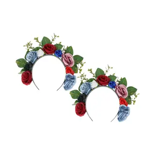 Fiestas Guirca Day Of The Dead Verkleed Diadeem - Gekleurde Bloemen - Dames - Tiara - Halloween