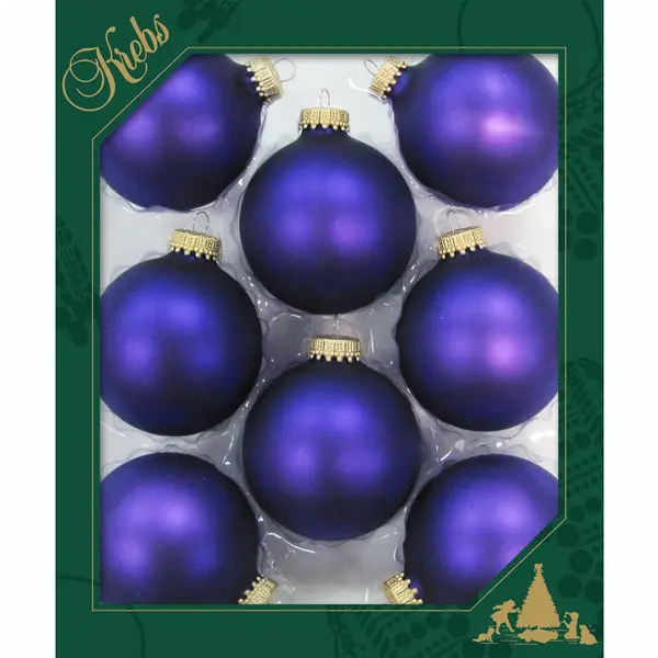Krebs Kerstballen - 24x - Violet Velvet Paars - 7 Cm - Glas - Luxe Kerstversiering Ballen thumbnail