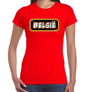 Bellatio Decorations Verkleed T-shirt Voor Dames - Belgie - Rood - Supporter - Themafeest Xs