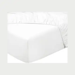 DoubleDry Hoeslaken 100% Natuurlijk Katoen - Tweepersoons 160x200 Cm - Zacht & Ademend - Rondom Elastiek - Wit
