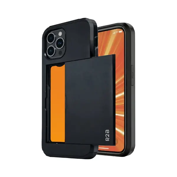 R2B Hoesje Geschikt Voor IPhone 16 Pro Max Met Pasjeshouder - 3 Pasjes - Screenprotector - Telefoonhoesjes - Gsm Hoesje - Phone Case - Model Utrecht thumbnail