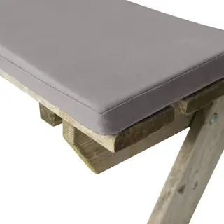 LuLu wonen LuLu Luxe Picknickbank Kussen - 200x24 Cm - 1 Stuk - Waterafstotend Tuinkussen - Zand / Taupe - 4cm Dik - Met Bevestigingsbanden.
