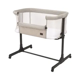 Bebies First Co Sleeper Beige - Verstelbaar Frame & Matras - Vanaf 0-6 Maanden