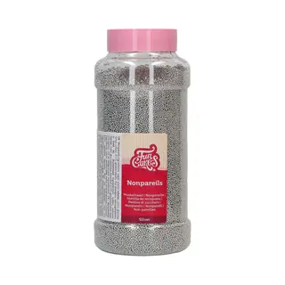 FunCakes Nonpareils Silver, Cake Sprinkles, Great Taste, Perfect For Decorating Cakes, Ice Cream, Cupcakes, Cake Pops, Donuts And Cookies - 800 G