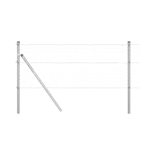 VidaXL Hekpaal. 52 Pcs Grijs 3, 2 X 3, 2 X 80 Cm thumbnail
