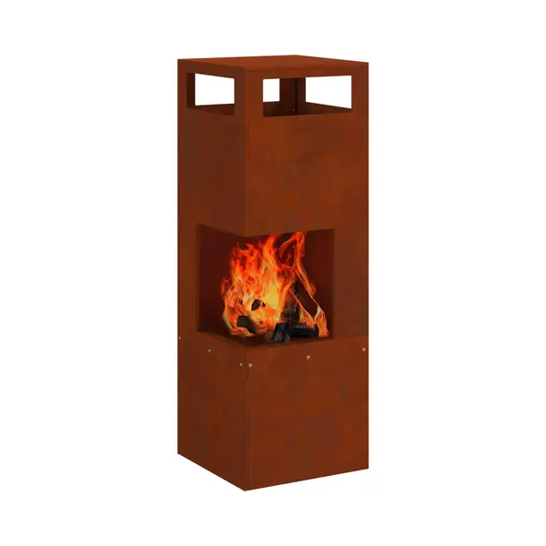VidaXL Feuerstelle Braun 35 X 35 X 100 Cm Stahl thumbnail