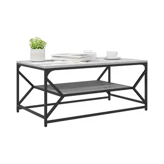 Couchtisch Grau Sonoma 90 X 50 X 40 Cm Ingenieurholz Und Stahl Vidaxl