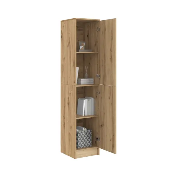VidaXL Artisan Eichen Buffet-Schrank Mit Robusten Türen 2 Tür Freistehende Lagerlösung Für Wohnzimmer, Esszimmer, Hausorganisation, Moderne thumbnail