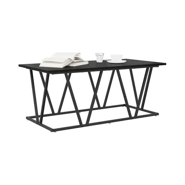 Vidaxl - Couchtisch Schwarze Eiche 100 X 50 X 40 Cm Sperrholz Und Metall thumbnail