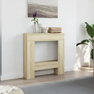 VidaXL Fireplace Surround - Sonoma Oak Engineered Wood 81x18x82 Cm - Compatible With Led Flame - With Shelf