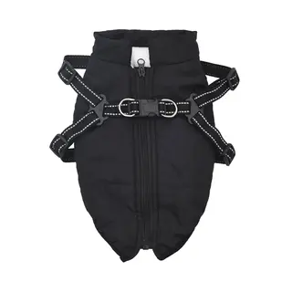 Hundemantel Mit Geschirr Wasserdicht Reflektierend Schwarz L36 Vidaxl
