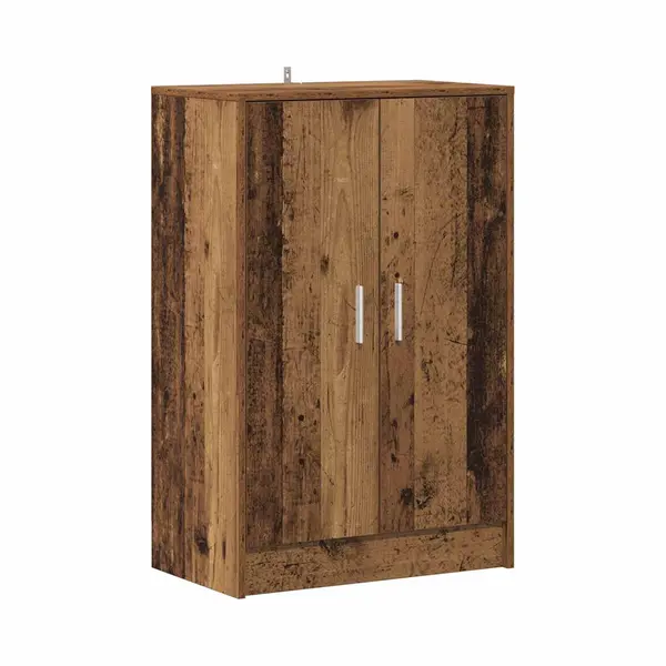 VidaXL Shoe Cabinet/Cupboard Rack Shelf - Old Wood/Brown Engineered Wood - Multi-shelf For Bedroom/Hallway - 60x35x92 Cm - Modern Style thumbnail