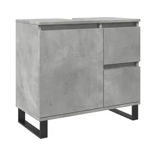 VidaXL Waschbeckenunterschrank Betongrau 65x33x60 Cm Holzwerkstoff