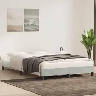 Bettgestell Ohne Matratze Hellgrau 160x210 Cm Samt Vidaxl