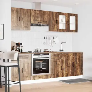 8-tlg. Küchenschrank-set Kalmar Räuchereiche Holzwerkstoff Vidaxl