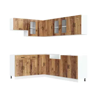 VidaXL 11-tlg. Küchenschrank-Set Kalmar Altholz-Optik Holzwerkstoff