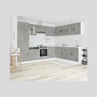 14-tlg. Küchenschrank-set Lucca Betongrau Holzwerkstoff Vidaxl