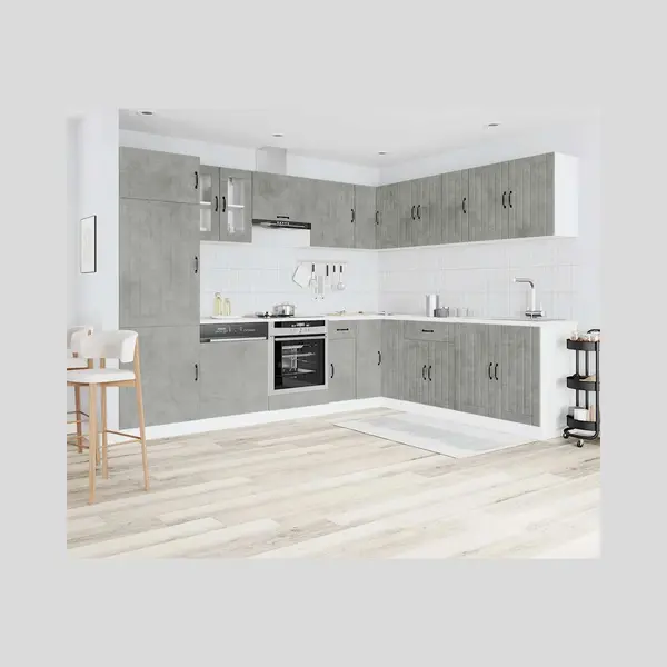 14-tlg. Küchenschrank-set Lucca Betongrau Holzwerkstoff Vidaxl thumbnail
