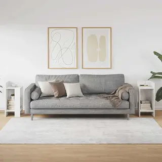 Vidaxl Beistelltische 2 Stk. Mit Ablage Weiß 25, 5x27x60 Cm
