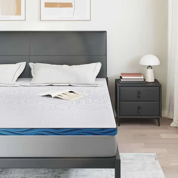 VidaXL Matras Topper Wit 200 X 200 Cm Jacquard Stof thumbnail