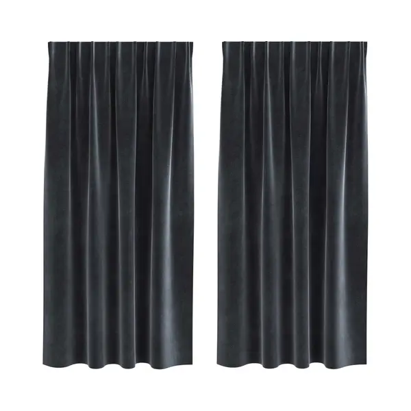 Vorhänge Mit Vorhängen 2 Pcs Dunkelgrau 140 X 175 Cm Samt Vidaxl thumbnail