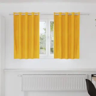 VidaXL Verduisterende Gordijnen 2 Pcs Mosterdgeel 140 X 140 Cm Fluweel