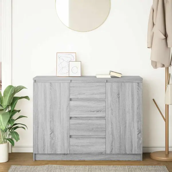 Vidaxl Sideboard Mit Schubladen Grau Sonoma 100, 5x35x76 Cm thumbnail