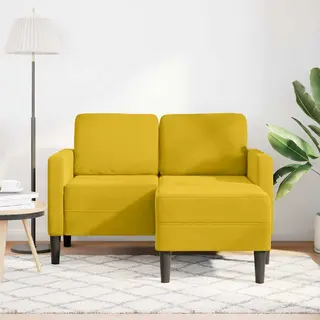 2-sitzer-sofa Mit Chaiselongue L-form Gelb 125 Cm Samt Vidaxl
